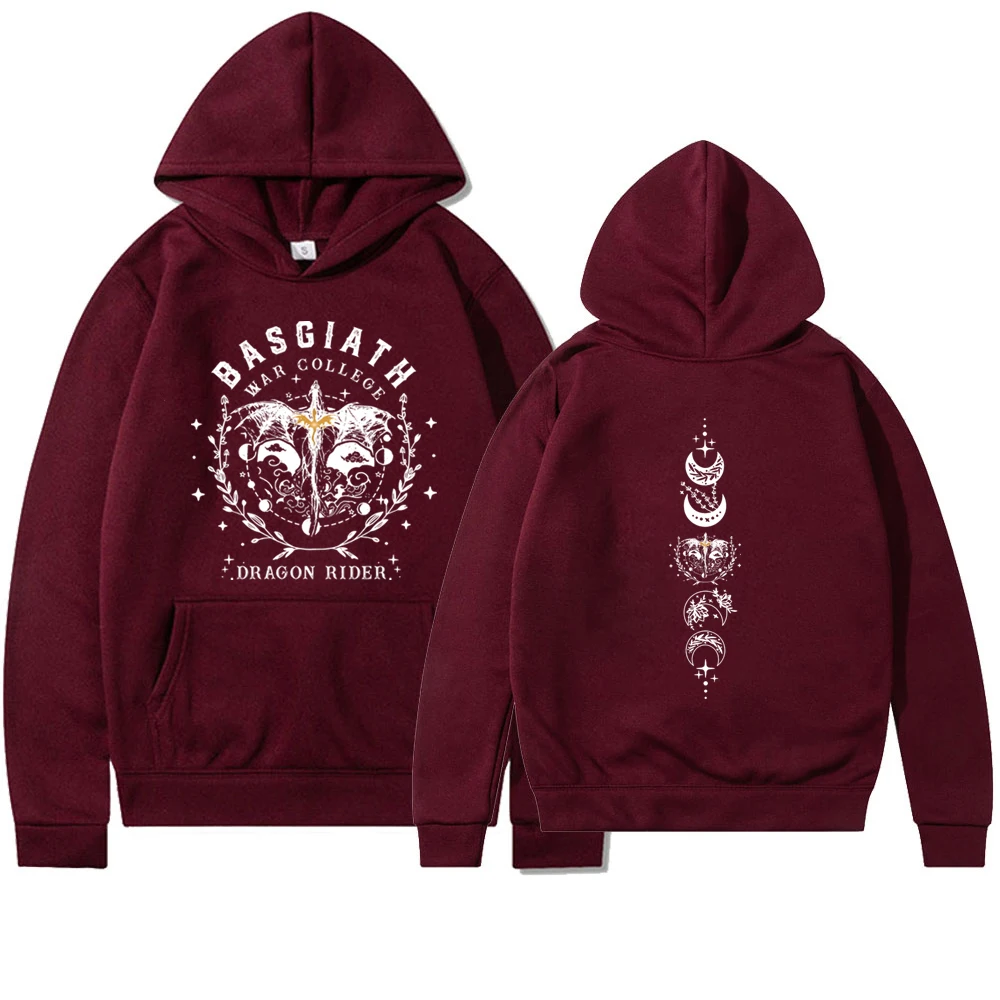 Fourth Wing Hoodie Basgiath War College Hooded Dragon Rider Sweater The Empyrean Series Sweatshirt Unisex Casual Hoodies