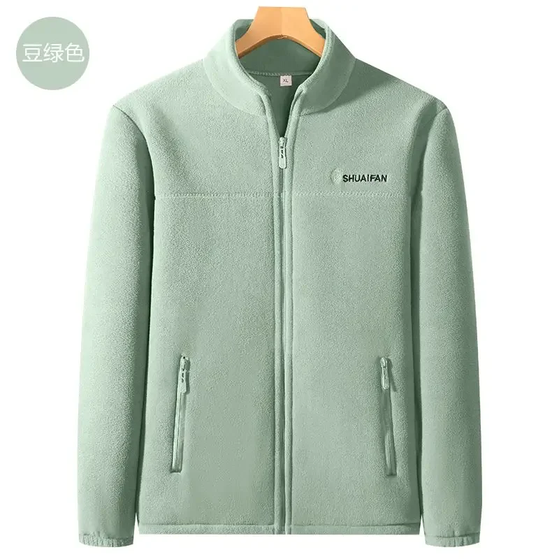 Women Thickened Fleece Winter Jacket Embroidery Zipper Thermal Plush Polar Fleece High Collar Cardigan Coats Outdoor Sweatshirt