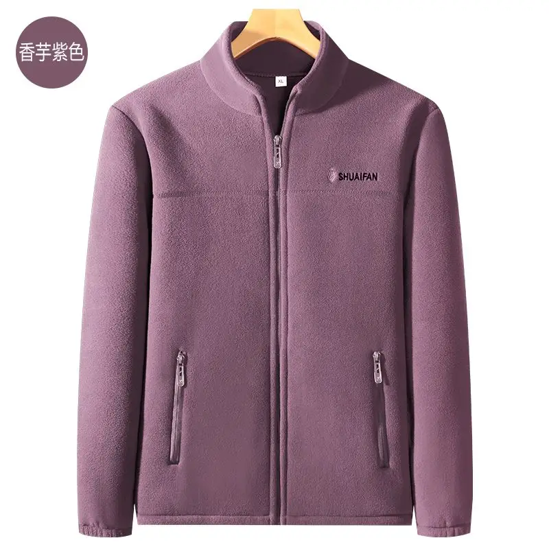 Women Thickened Fleece Winter Jacket Embroidery Zipper Thermal Plush Polar Fleece High Collar Cardigan Coats Outdoor Sweatshirt