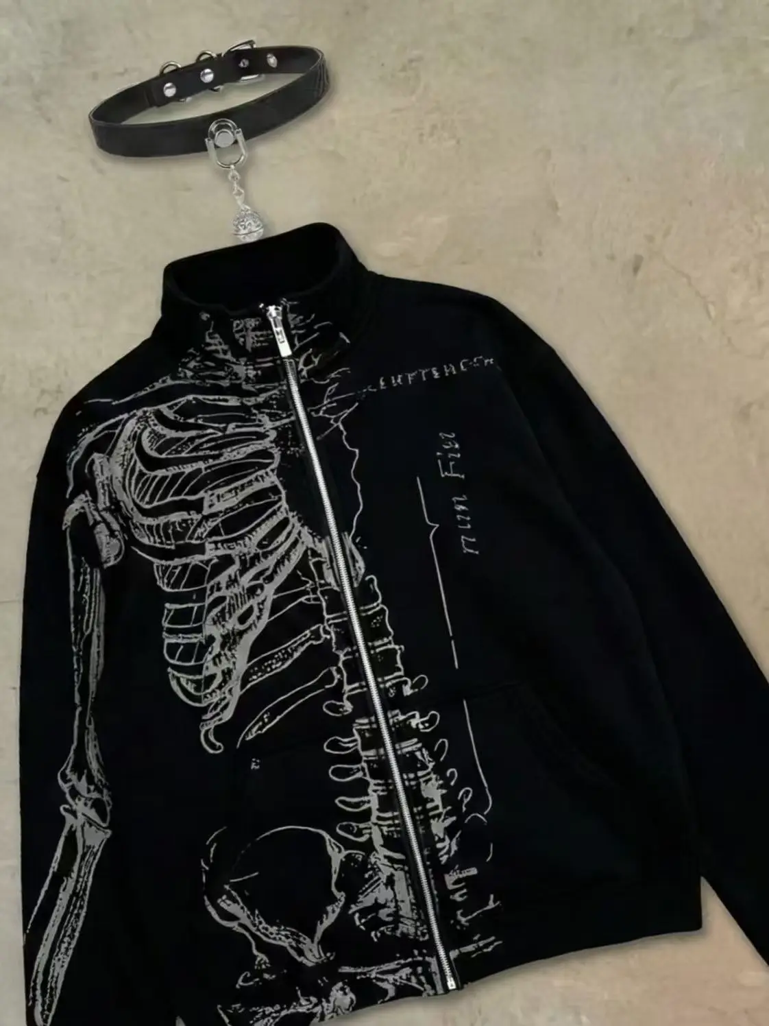 2026 Spring Gothic Print Design Coat Women Subculture Zip Up Hoodies Kawaii Y2k Casual Sweatshirts Female Korean Popular Clothes