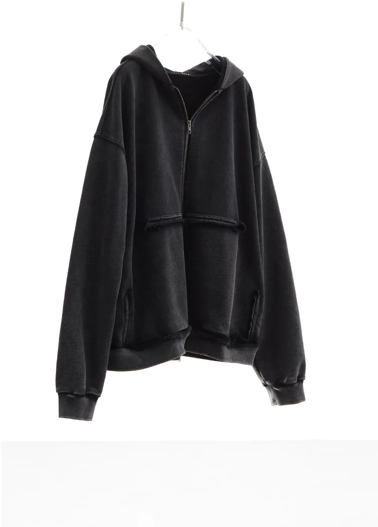 Unisex Style~Loose-Fitting Hooded Sweatshirt, Designer-Style Women's Top, Pure Cotton Zip-Up Jacket, Couple's Style, New Spring 2026 Model