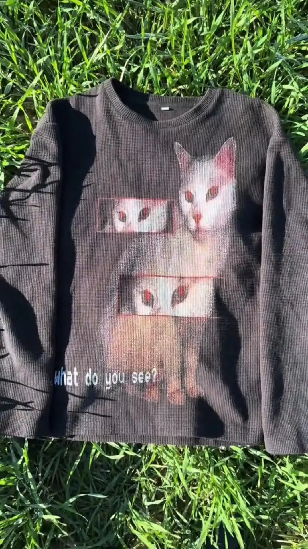 American Retro Cat Sweatshirt Y2K Long Sleeve Mens Womens Fashion Casual Hip Hop Print Oversized Pullover Long Sleeve Tops