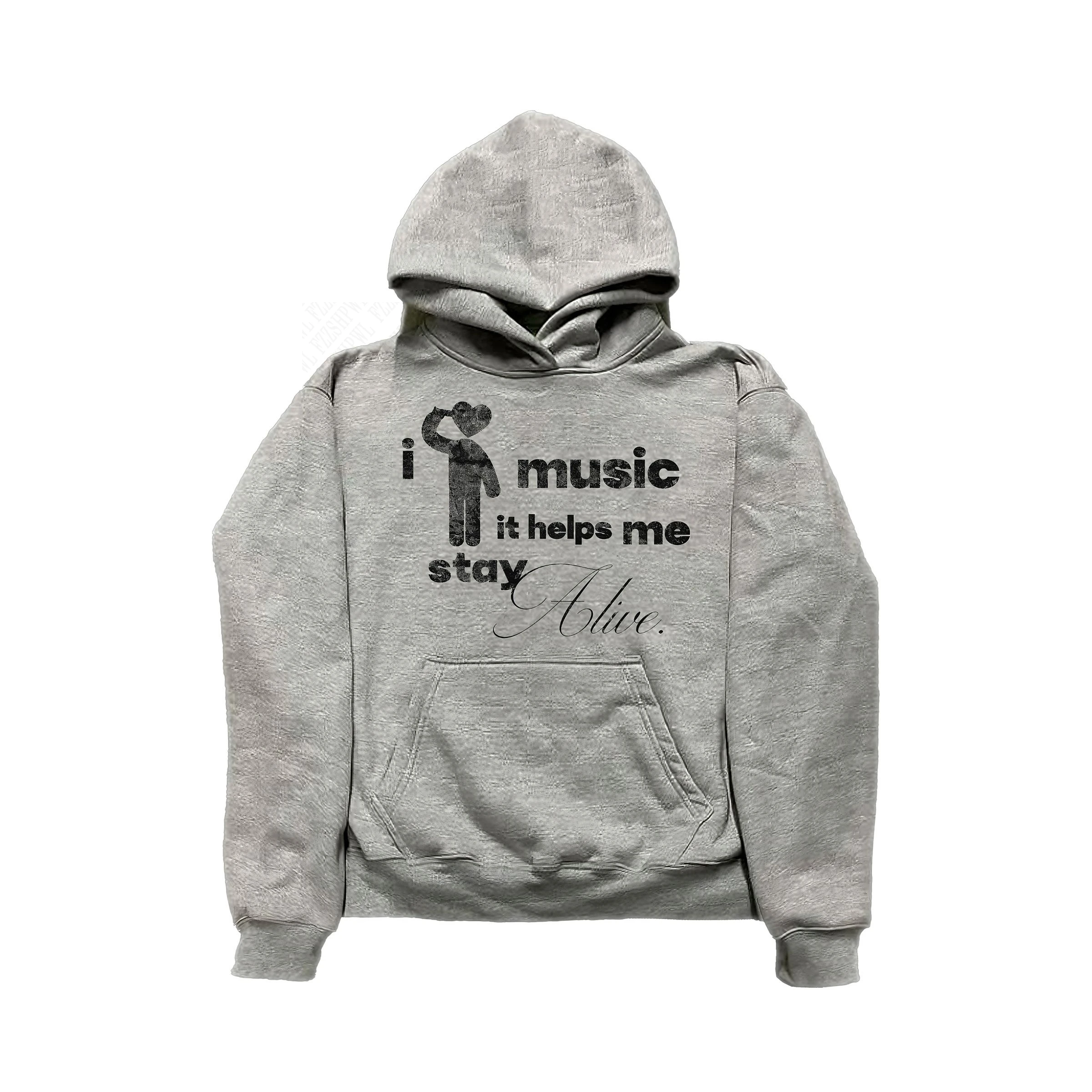 American retro y2k Millennium grey hoodie for women's autumn and winter new loose and personalized printed street casual hoodie