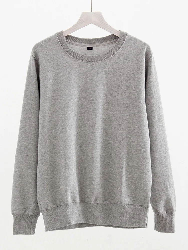 Streamgirl Winter 2023 Women Sweatshirts Warm Casual Slim Fleece Pullovers Gray Velvet Winter Sweatshirts For Women Winter