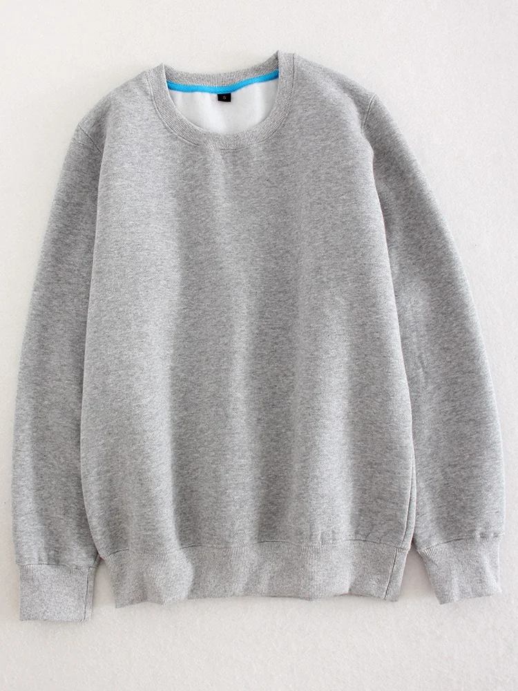 Streamgirl Winter 2023 Women Sweatshirts Warm Casual Slim Fleece Pullovers Gray Velvet Winter Sweatshirts For Women Winter