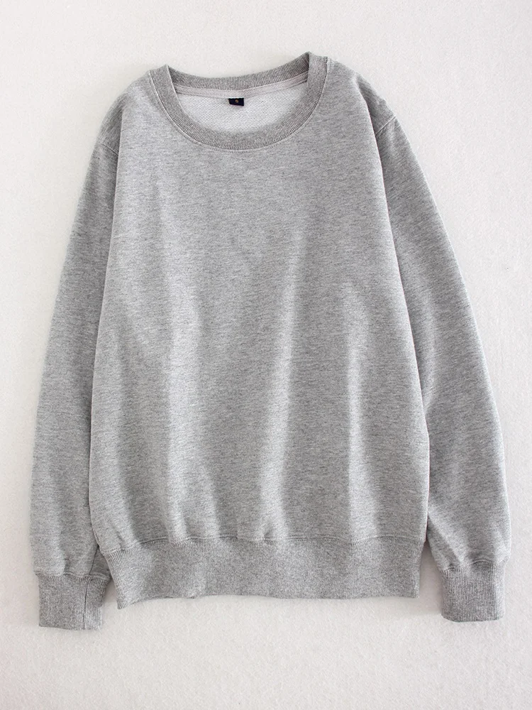Streamgirl Winter 2023 Women Sweatshirts Warm Casual Slim Fleece Pullovers Gray Velvet Winter Sweatshirts For Women Winter