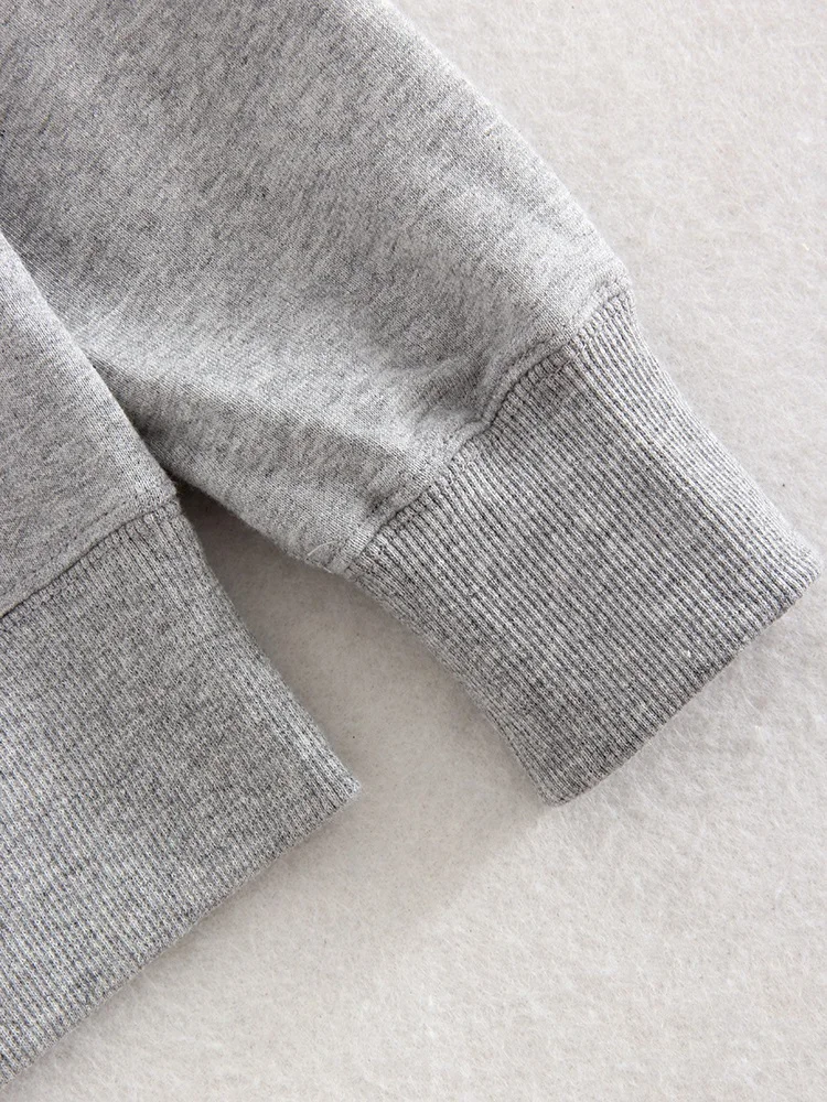 Streamgirl Winter 2023 Women Sweatshirts Warm Casual Slim Fleece Pullovers Gray Velvet Winter Sweatshirts For Women Winter