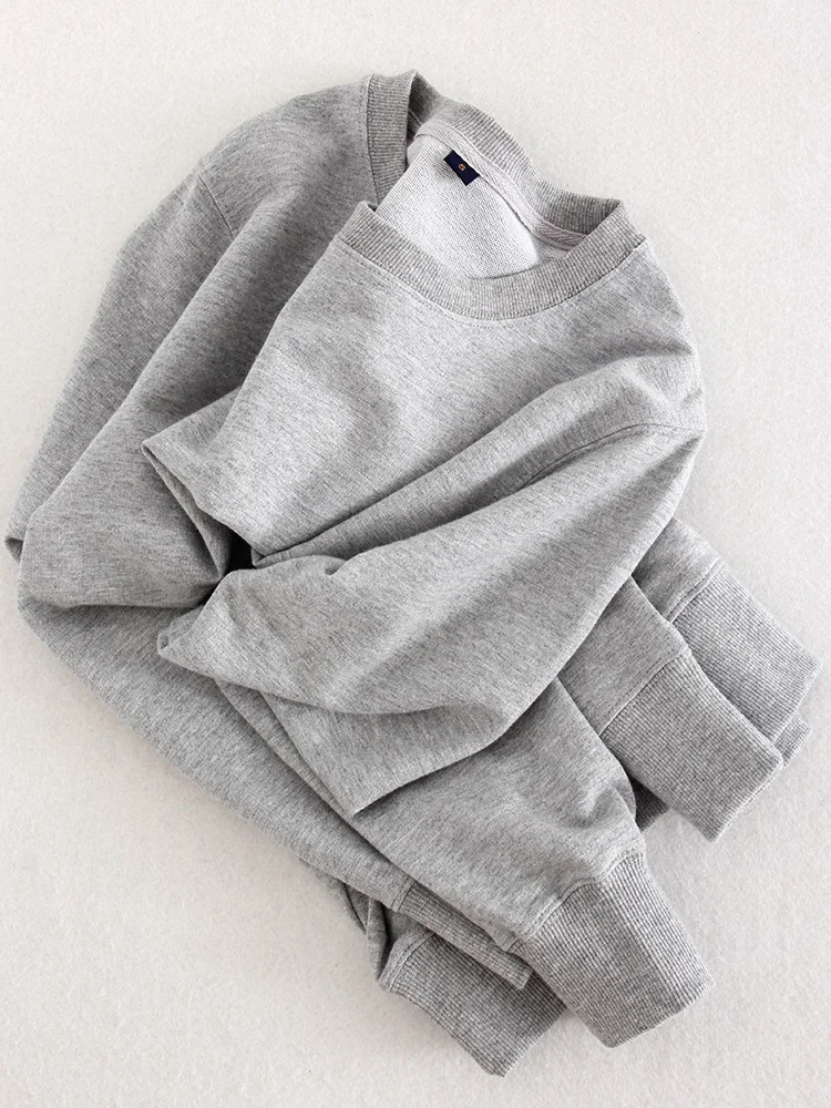 Streamgirl Winter 2023 Women Sweatshirts Warm Casual Slim Fleece Pullovers Gray Velvet Winter Sweatshirts For Women Winter