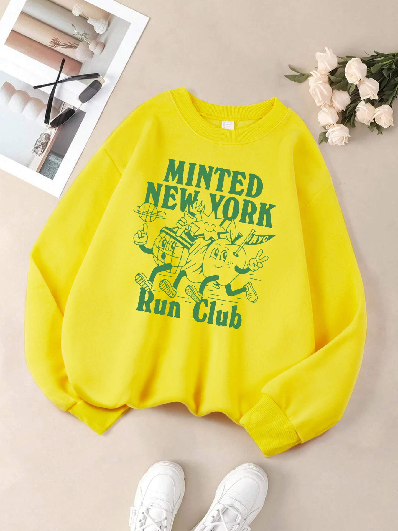 New York Run Club Printing Streetwear Women Multicolor Sport Sweatshirts Autumn Casual Sweatshirt Thicken Y2K Streetwears