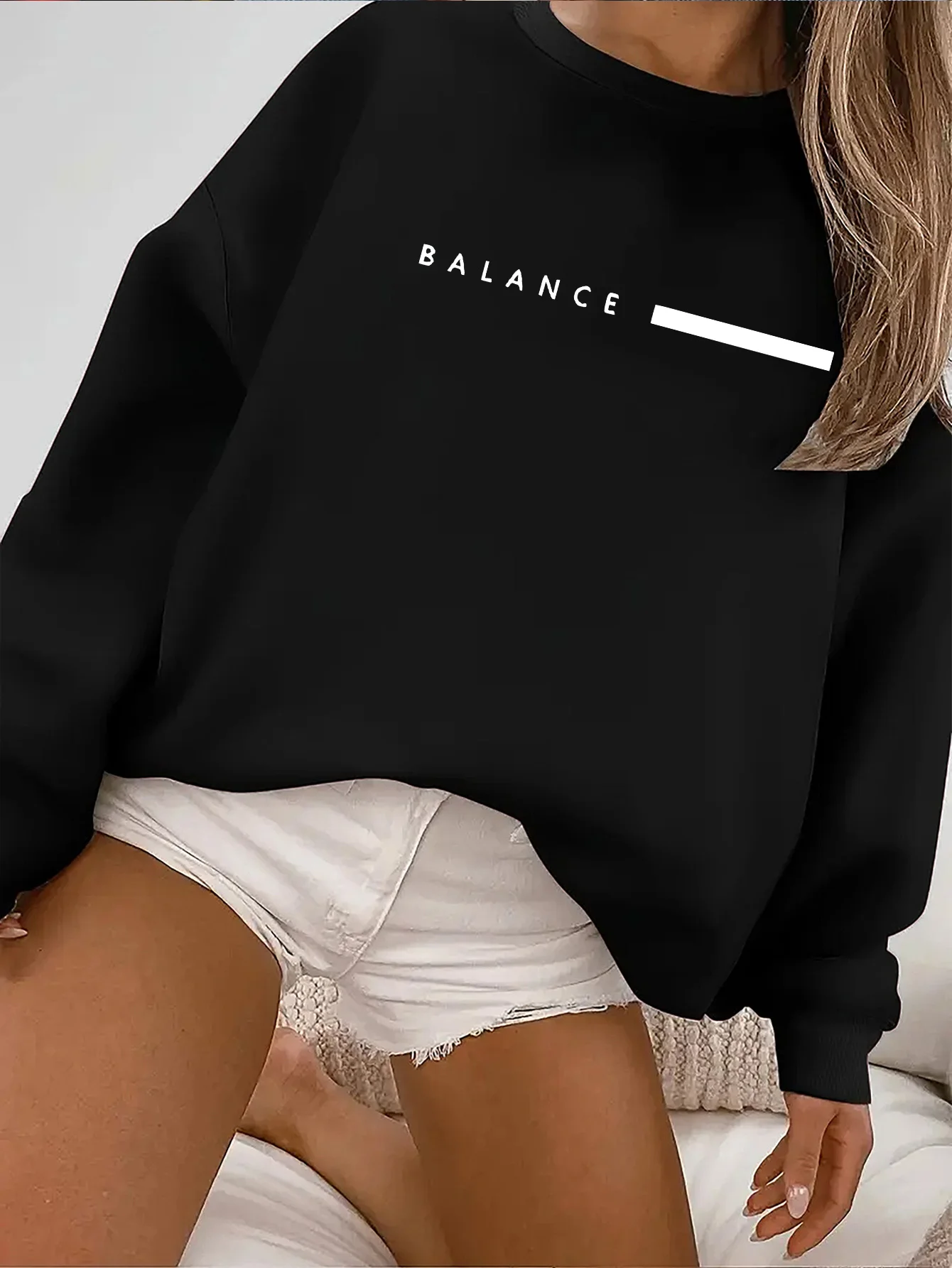 Women's Autumn and Winter Loose Casual Comfortable Merry Letter Pattern Printed Thick Long Sleeved Round Neck Hoodie Pullover