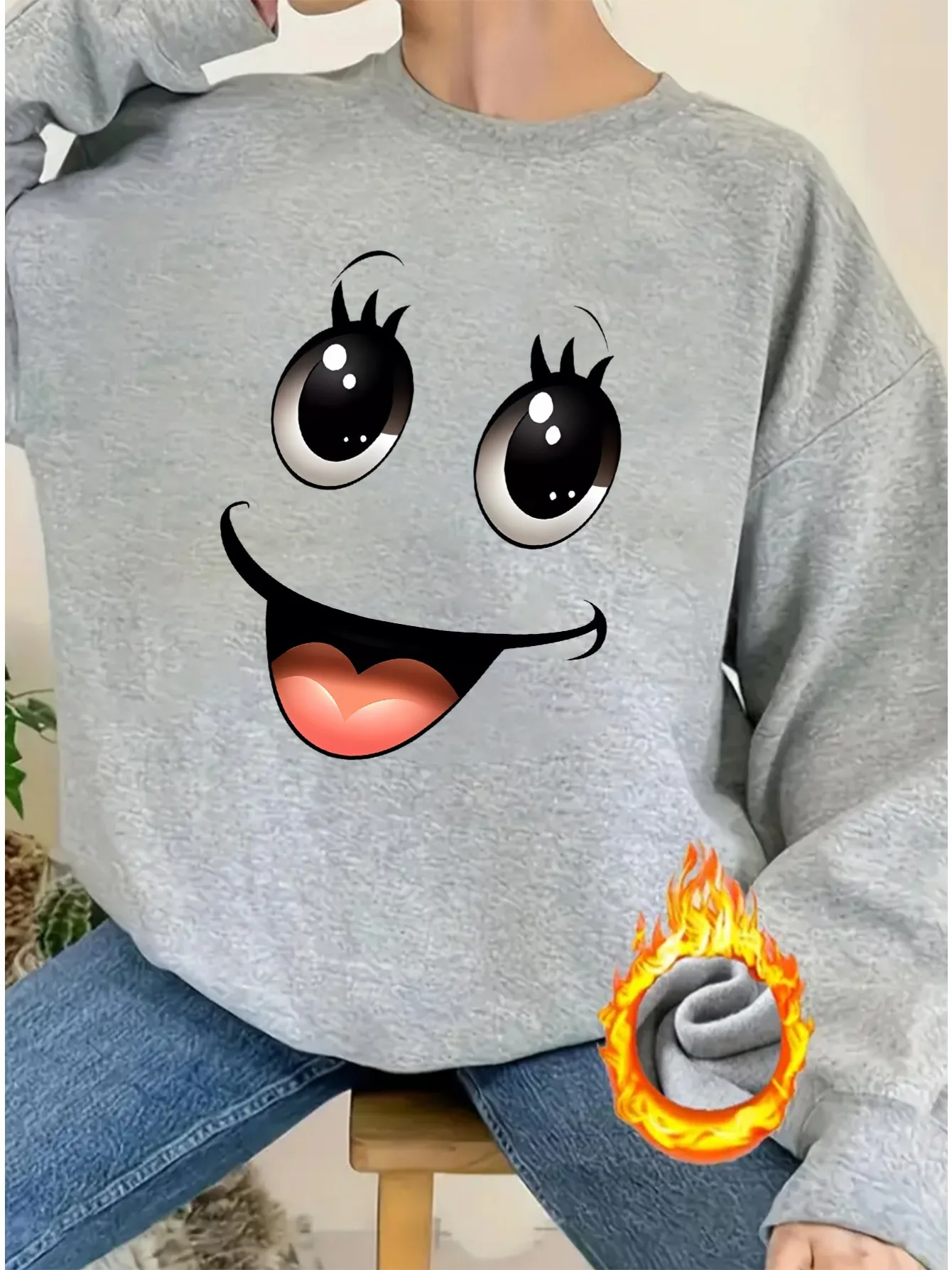 Women's Autumn and Winter Loose Casual Comfortable Merry Letter Pattern Printed Thick Long Sleeved Round Neck Hoodie Pullover
