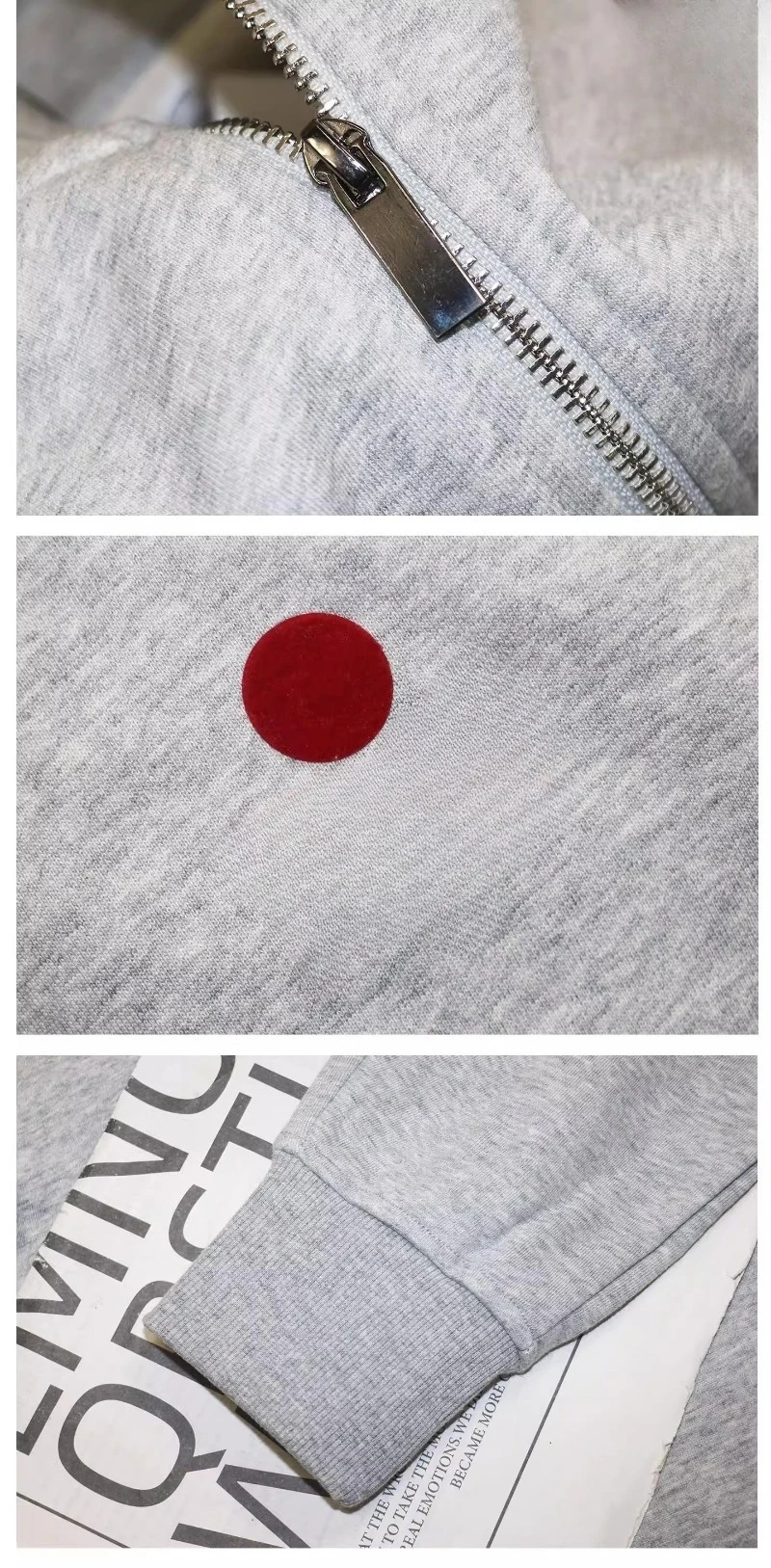 100% sweatshirts long Sleeve zipper autumn winter stand collar Sweatshirt women casual sweater female new