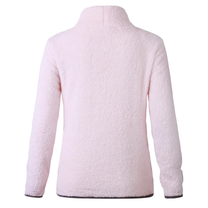 Women Sweatshirts Autumn Winter Top Long Sleeve Plush Warm Pullover Tunic Female Pink Ladies Clothing Zipper Streetwear