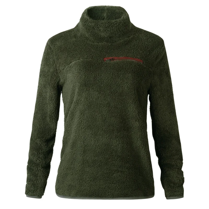 Women Sweatshirts Autumn Winter Top Long Sleeve Plush Warm Pullover Tunic Female Pink Ladies Clothing Zipper Streetwear