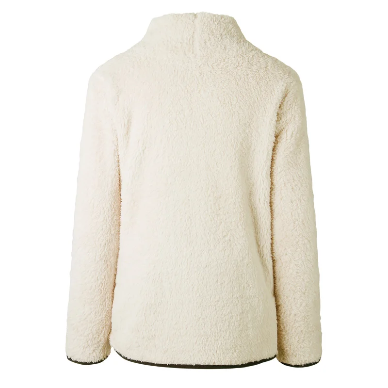 Women Sweatshirts Autumn Winter Top Long Sleeve Plush Warm Pullover Tunic Female Pink Ladies Clothing Zipper Streetwear