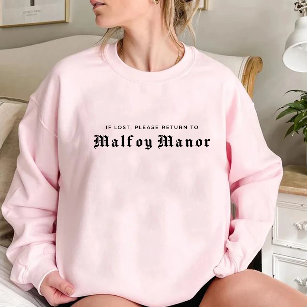 Malfoy Manor Book Sweatshirt Malfoy Sweatshirts Wizard School Hoodie Dark Academia Clothing Unisex Long Sleeve Pullovers Tops