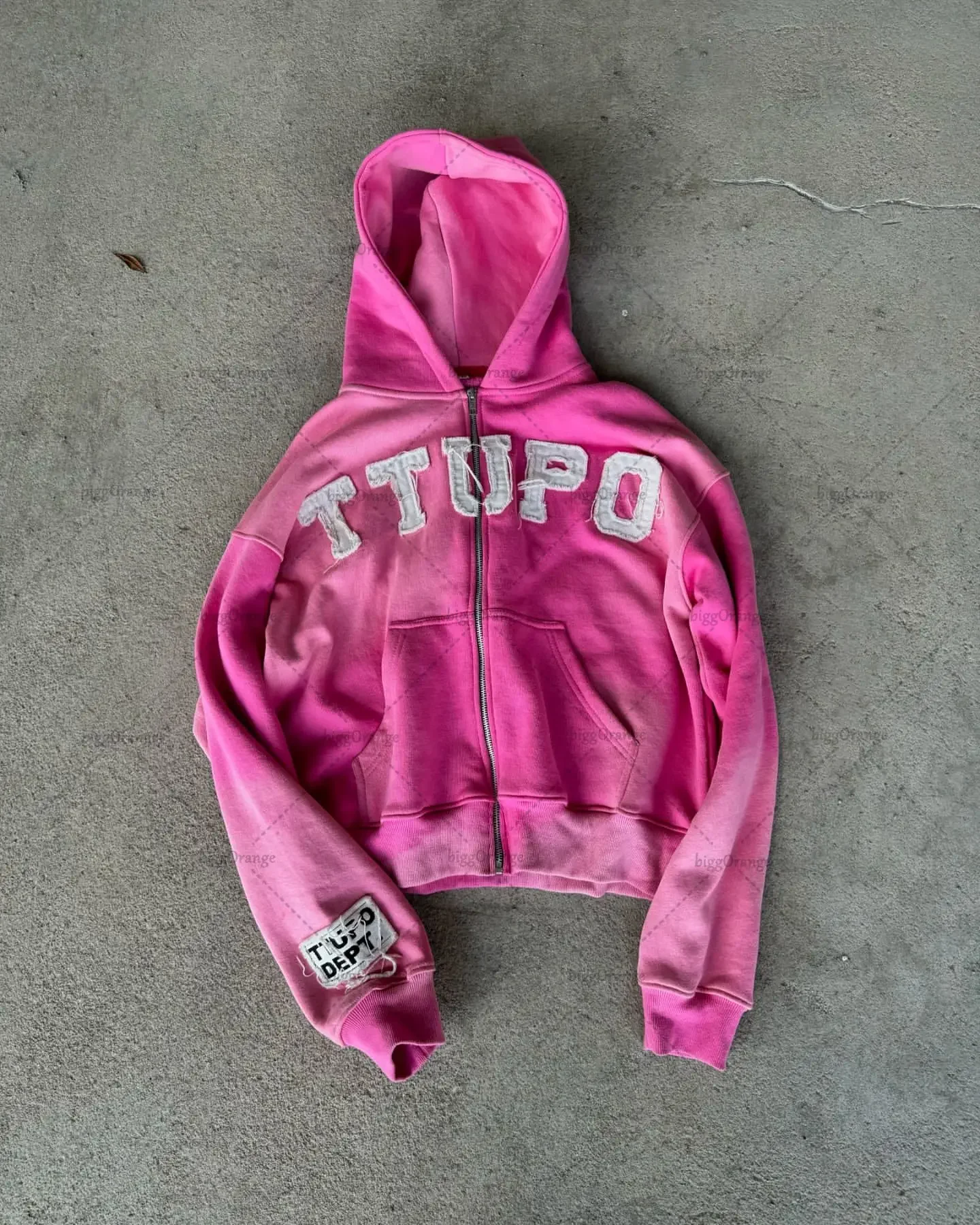 Letter Embroidered Camouflage Distressed Hoodie Women Y2K Streetwear American Casual High Street Fashion Zipper Sweatshirt 2024