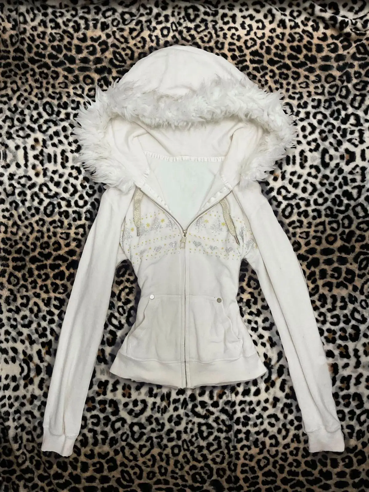 Hoodie Coat Women Punk Hooded Sweatshirt Fur Collar Jacket Zipper Pockets Female Streetwear Vintage Outerwear Spring 2026