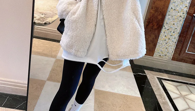 2024 Autumn Winter Fleece Fluffy Jacket Streetwear Zipper Coat Women Plush Warm Outerwear Letter Splice Female Sweatshirt