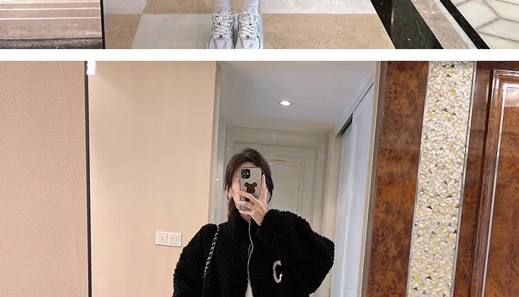 2024 Autumn Winter Fleece Fluffy Jacket Streetwear Zipper Coat Women Plush Warm Outerwear Letter Splice Female Sweatshirt