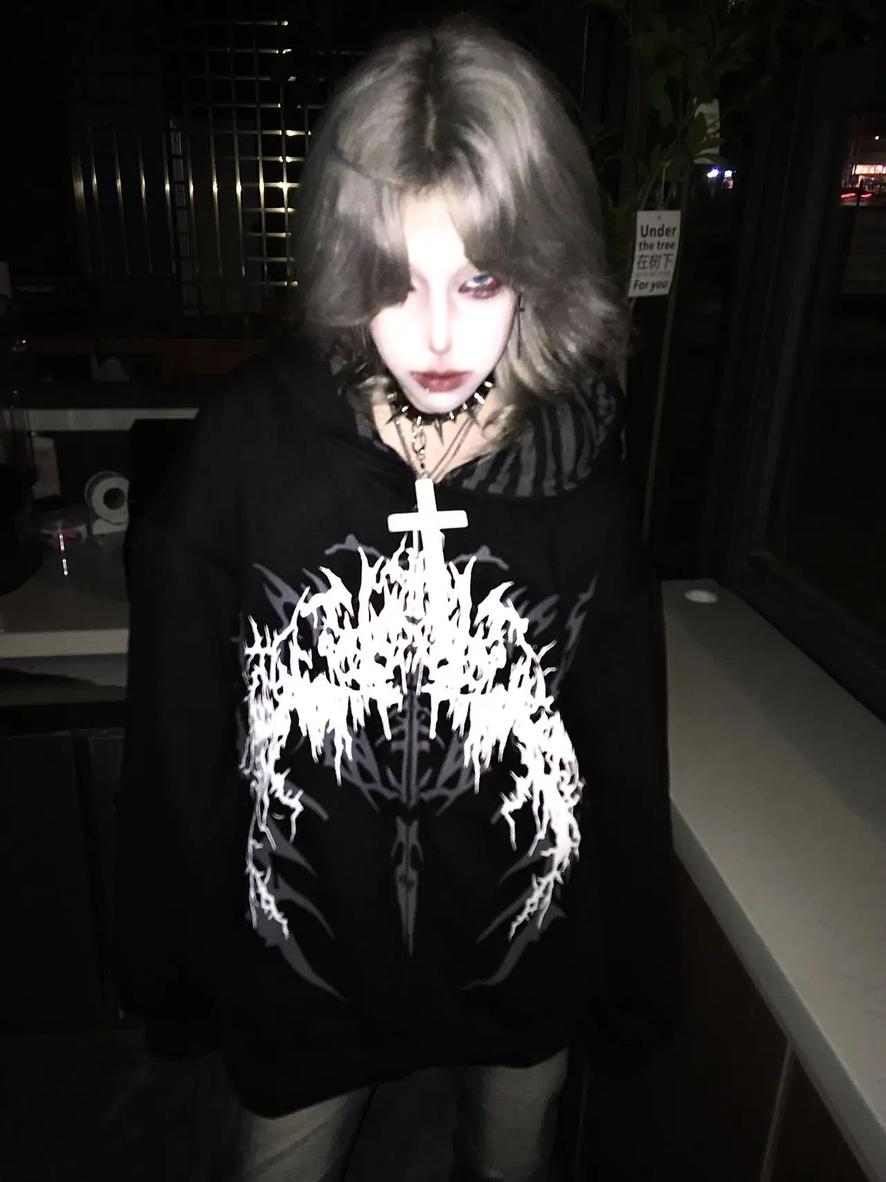 Y2K Subculture Gender Neutral Hoodie Jacket Spring Autumn 2025 Loose Fit Zip Up Thin Coat Harajuku Streetwear Gothic Outfit New