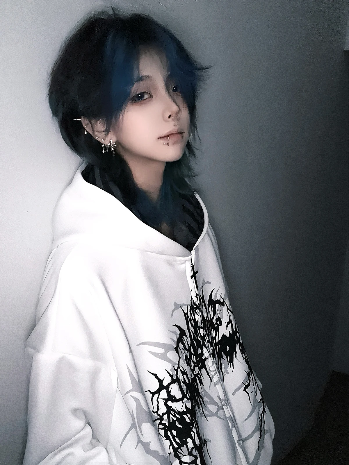 Y2K Subculture Gender Neutral Hoodie Jacket Spring Autumn 2025 Loose Fit Zip Up Thin Coat Harajuku Streetwear Gothic Outfit New
