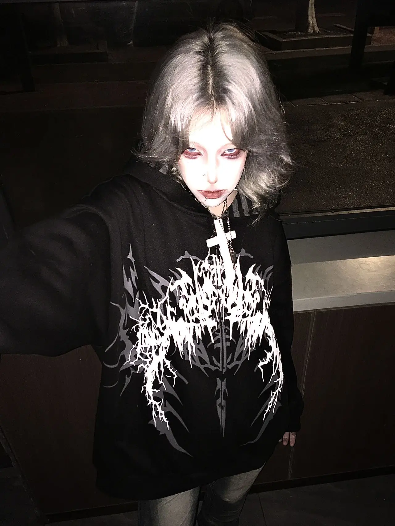 Y2K Subculture Gender Neutral Hoodie Jacket Spring Autumn 2025 Loose Fit Zip Up Thin Coat Harajuku Streetwear Gothic Outfit New