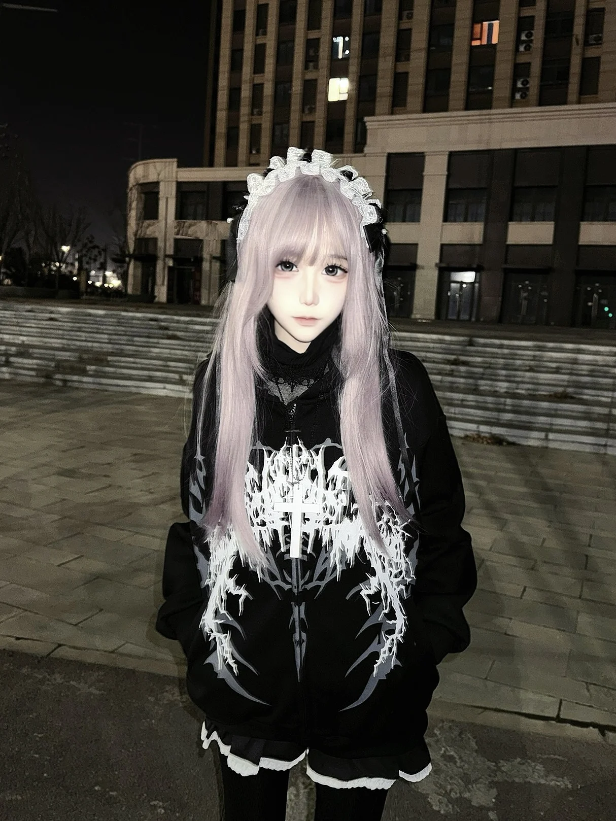 Y2K Subculture Gender Neutral Hoodie Jacket Spring Autumn 2025 Loose Fit Zip Up Thin Coat Harajuku Streetwear Gothic Outfit New