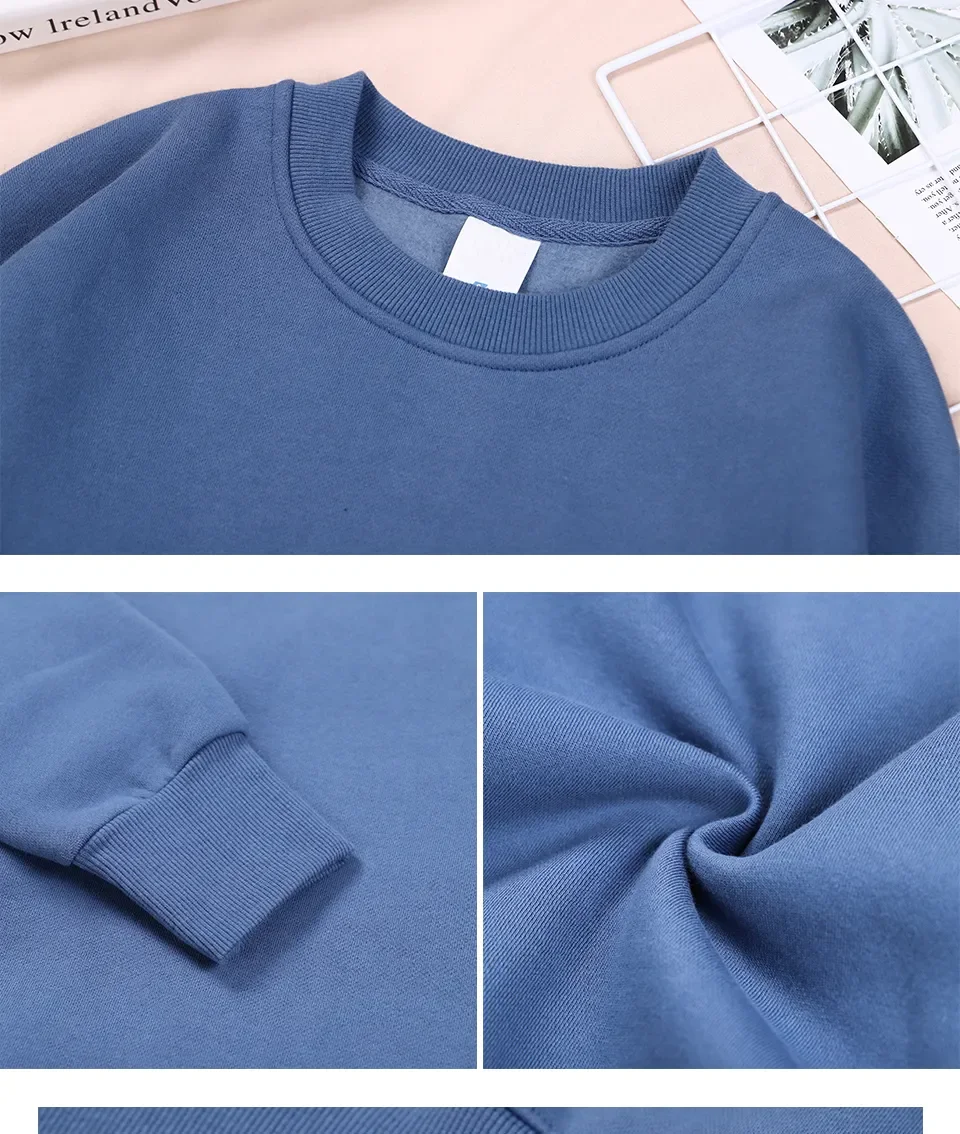Solid Color Multicolor Woman Hoodie Casual Comfortable Clothing Loose Trendy Sweatshirt Autumn Crewneck Female Pullovers
