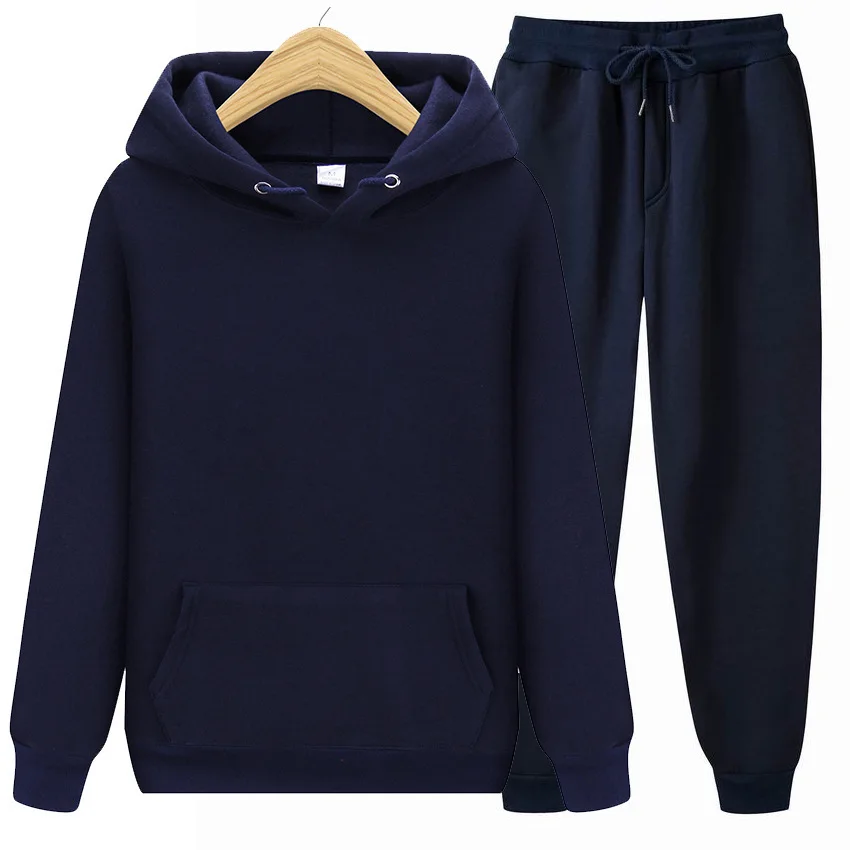 2024 new Men's ladies casual wear suit sportswear suit solid color pullover + pants suit autumn and winter fashion suit