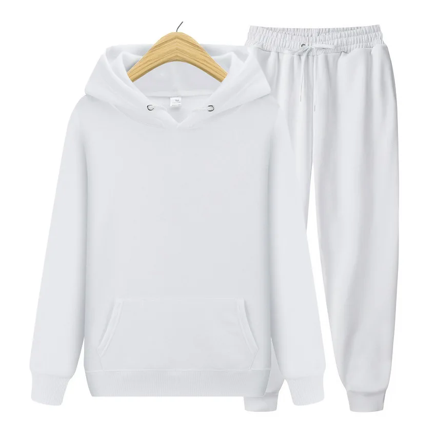 2024 new Men's ladies casual wear suit sportswear suit solid color pullover + pants suit autumn and winter fashion suit
