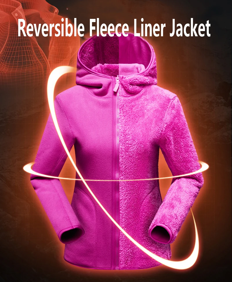 Women Pullover Sweatshirts Winter Unisex Reversible Hoodie Warm Polar/Coral Fleece Hooded Jacket Ladies Flannel Coat Hoody