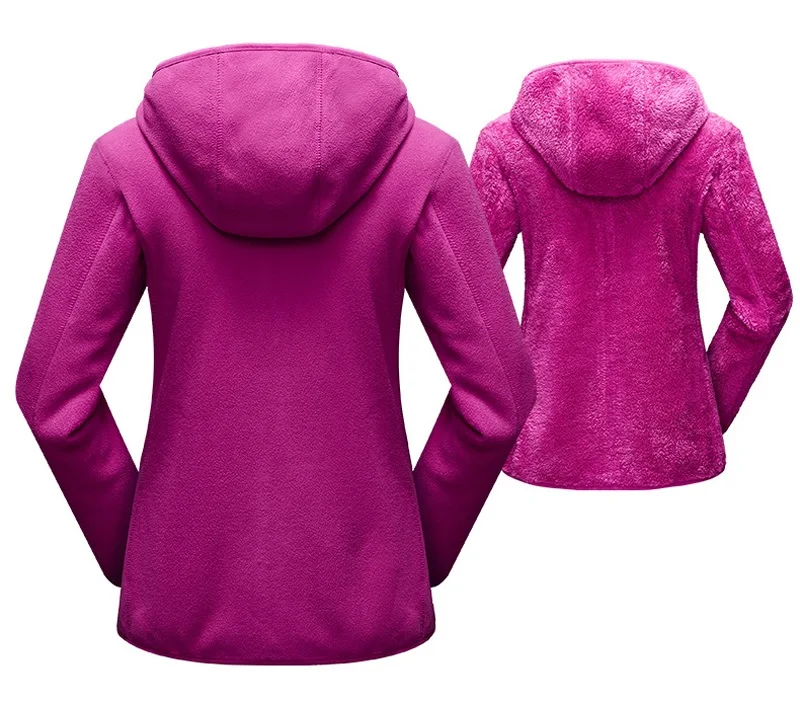 Women Pullover Sweatshirts Winter Unisex Reversible Hoodie Warm Polar/Coral Fleece Hooded Jacket Ladies Flannel Coat Hoody