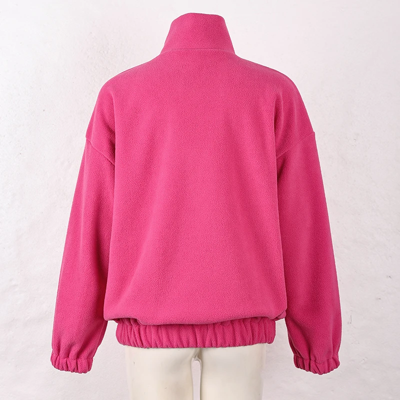 Original Fall Winter Lamb Fleece Hoodie Women Casual Loose Thick Zipper Long Sleeve Lapel Pullover Top Lady Hoodies Streetwear