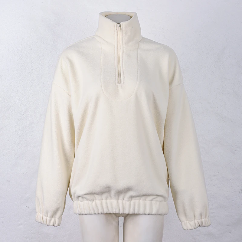 Original Fall Winter Lamb Fleece Hoodie Women Casual Loose Thick Zipper Long Sleeve Lapel Pullover Top Lady Hoodies Streetwear