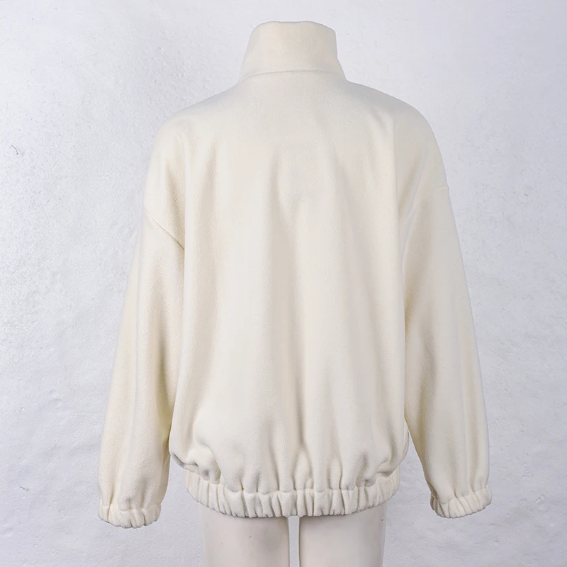 Original Fall Winter Lamb Fleece Hoodie Women Casual Loose Thick Zipper Long Sleeve Lapel Pullover Top Lady Hoodies Streetwear