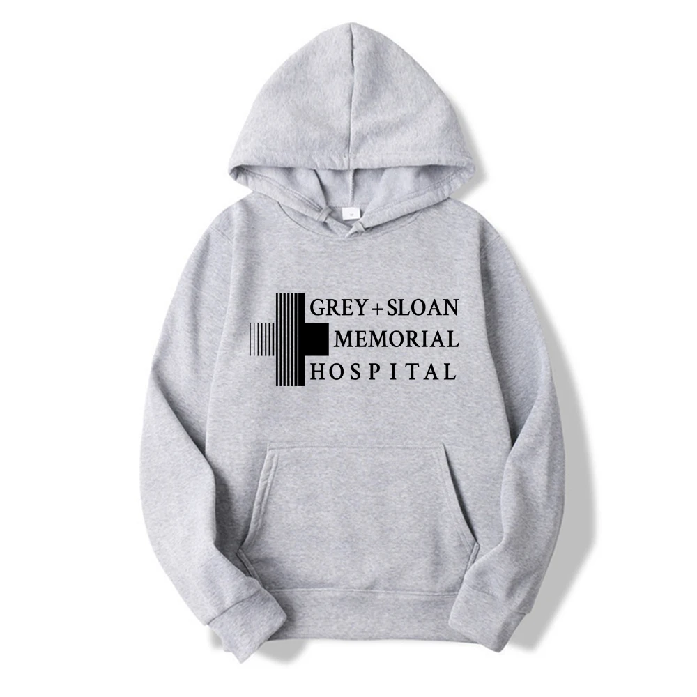 Grey's Anatomy Hoodie Grey Sloan Memorial Hospital Hoodies Unisex Long Sleeve Hooded Sweatshirt TV Show Pullover Casual Clothes