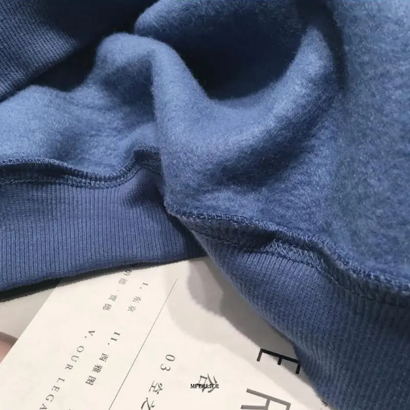 Plus Size 4XL 150kg Winter Fleece Harajuku Hoodies Women Solid Color Sweatshirt Hooded Female Outwear Long Sleeve Top
