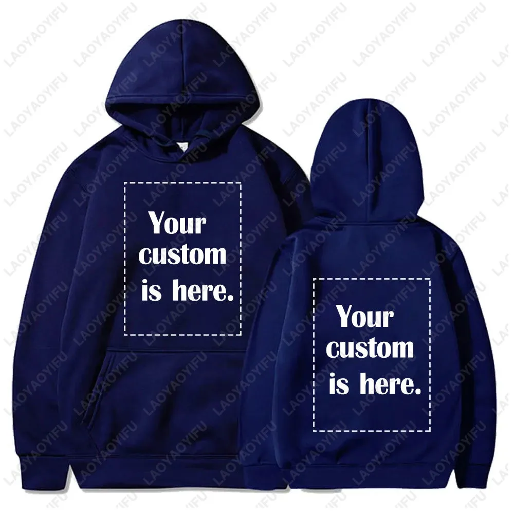 Customized Text Personalized Hoodies Warming Long Sleeve Sweatshirt Student Casual Custom Printed Text DIY Hoodie Fashion Tops