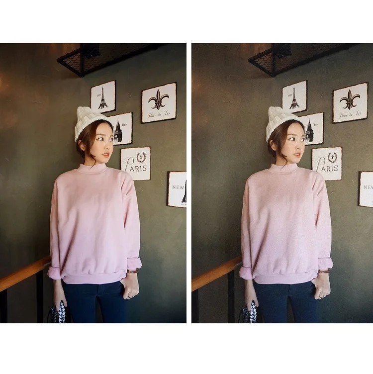 Woman Sweatshirts 2025 Sweet Korean O-neck Knitted Pullovers Thick Autumn Winter Candy Color Loose Hoodies Solid Womens Clothing