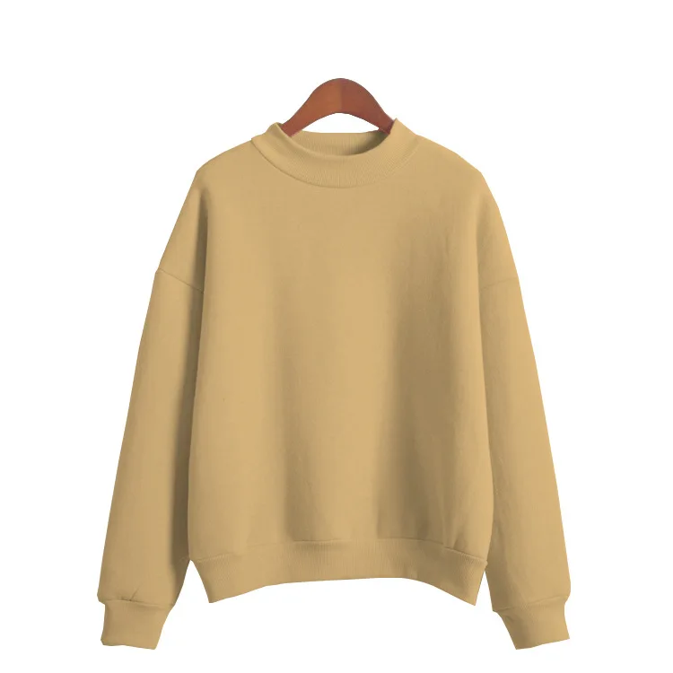 Woman Sweatshirts 2025 Sweet Korean O-neck Knitted Pullovers Thick Autumn Winter Candy Color Loose Hoodies Solid Womens Clothing