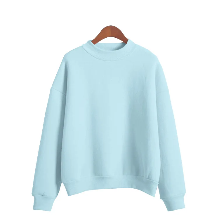 Woman Sweatshirts 2025 Sweet Korean O-neck Knitted Pullovers Thick Autumn Winter Candy Color Loose Hoodies Solid Womens Clothing