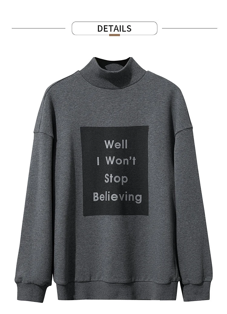 AMII Woman Sweatshirts 2025 Autumn New Minimalist Turtleneck Top Women Loose Knitted Christmas Cotton Female Sweatshirt 12544006