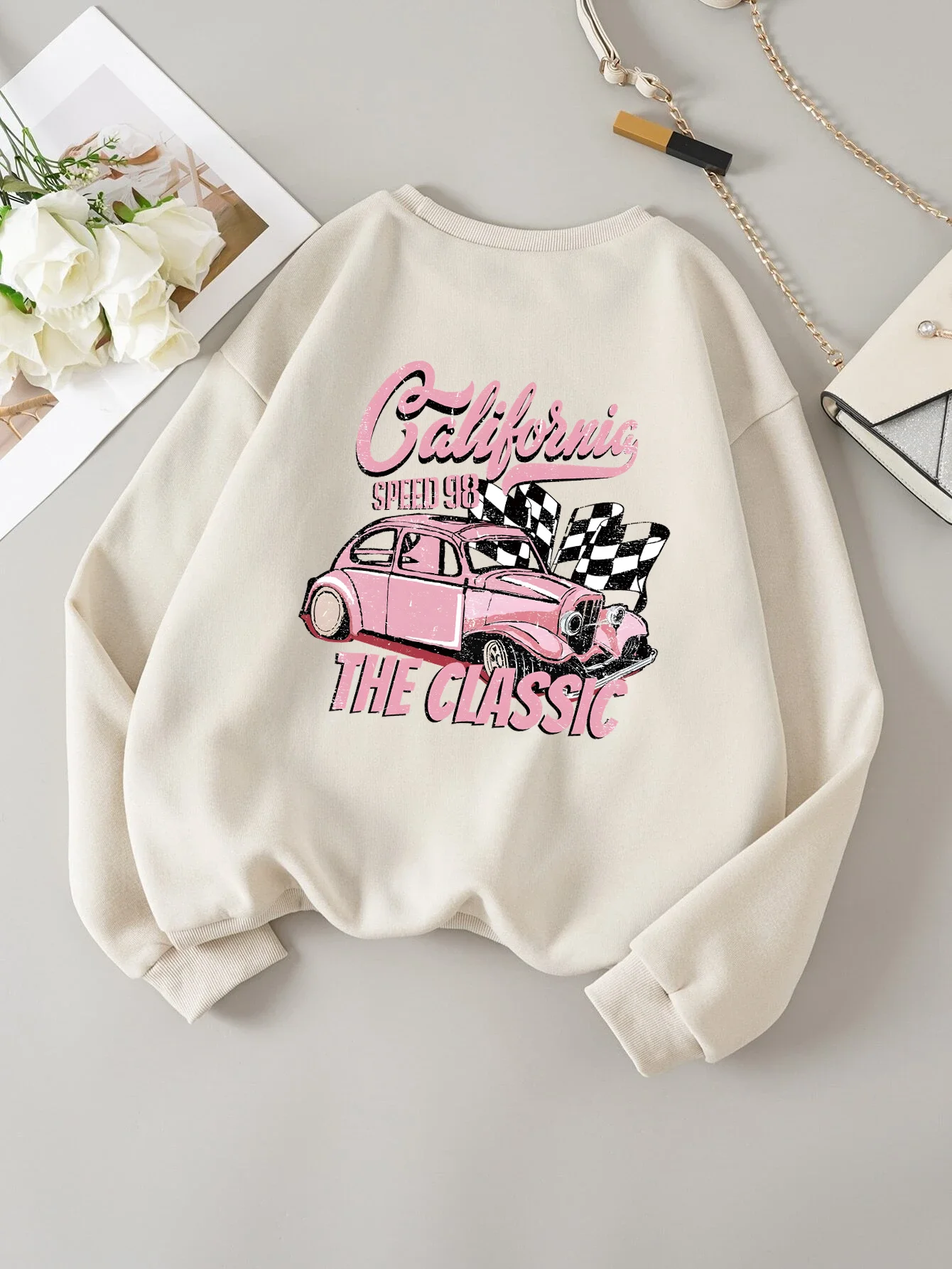 California The Classic Printed Tracksuit Women Basic Fashion All Match Hoodie Graphic Funny Hoodies Harajuku Original Sweatshirt