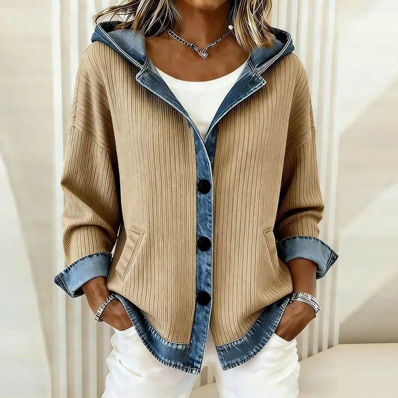 Y2K Clothes Hoodies New Plaid Print Hooded Sweatshirts Woman Retro Patchwork Button Top Cardigan Autumn Long Sleeve Coat Jackets
