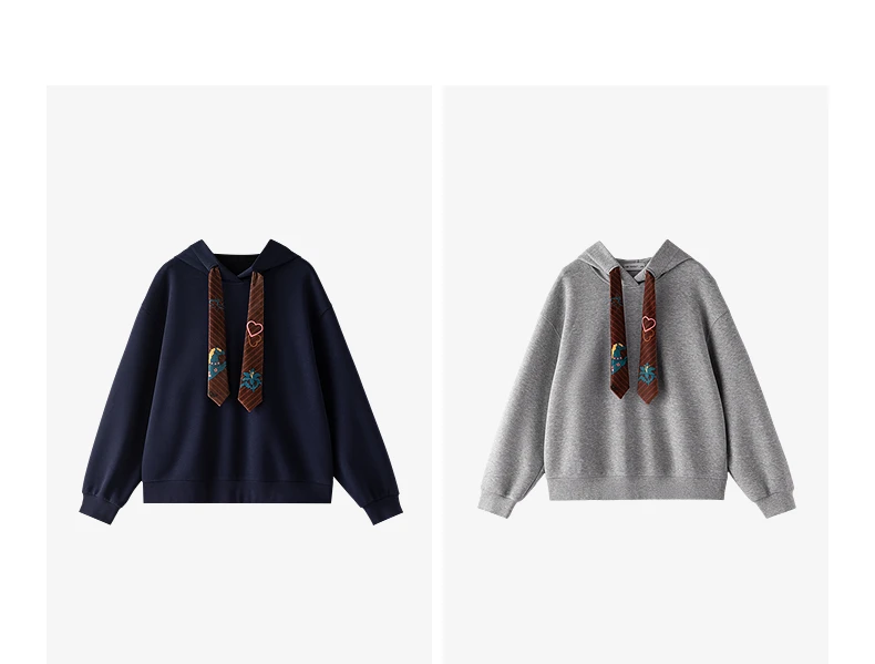 TOYOUTH Liberte Series Women Sweatshirt 2026 Autumn New Nomadic Print Ribbon Detail Hooded Loose Top