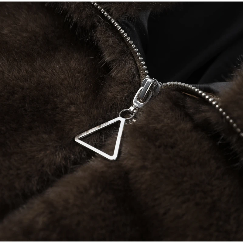 2026 Spring Autumn New Faux Fur Sweatshirt For Women Casual Stand Collar Long Sleeve Pockets Jumpers Female Chic Street Chic Top