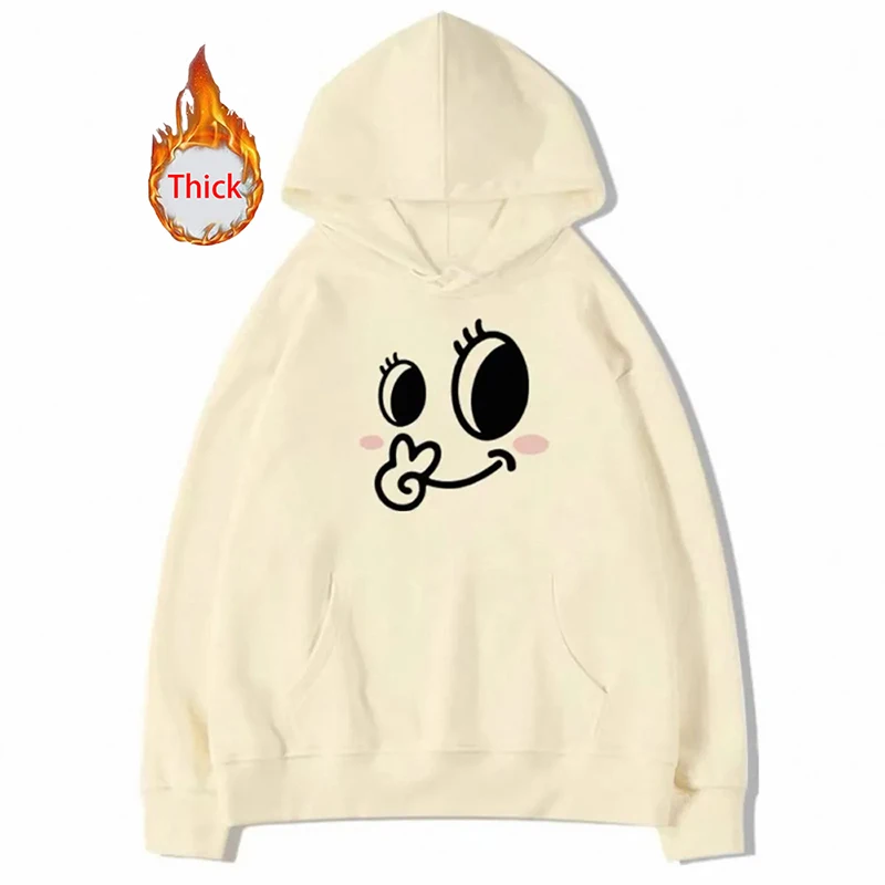Winter Thick Kawaii Hoodies Women Warm Long Sleeve Loose Cute Sweatshirt Fashion Female Preppy Style Casual Sweet Outwear Tops
