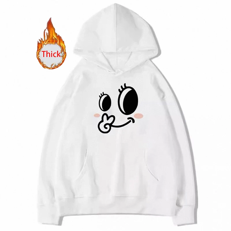 Winter Thick Kawaii Hoodies Women Warm Long Sleeve Loose Cute Sweatshirt Fashion Female Preppy Style Casual Sweet Outwear Tops