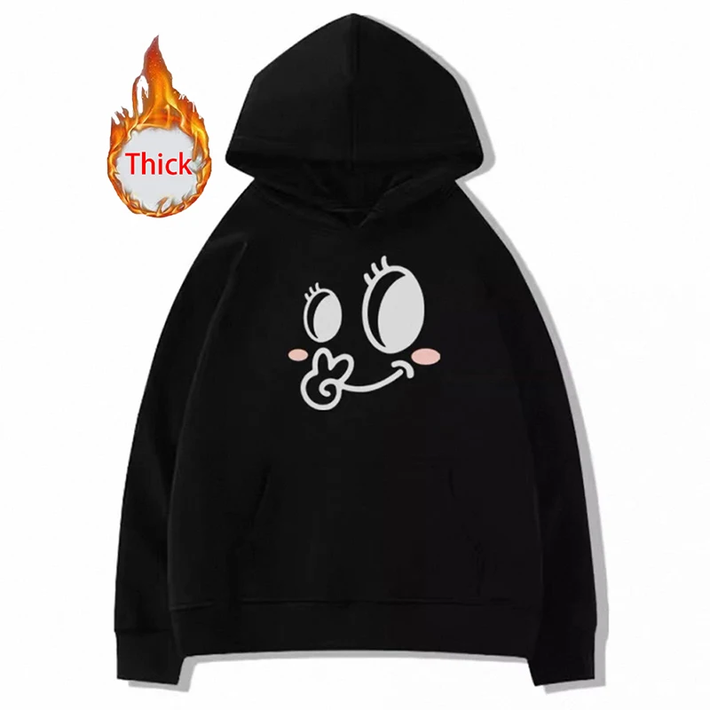 Winter Thick Kawaii Hoodies Women Warm Long Sleeve Loose Cute Sweatshirt Fashion Female Preppy Style Casual Sweet Outwear Tops